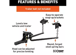 Curt Manufacturing 1000lb capacity round bar weight distribution hitch