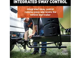 Curt Manufacturing Trutrack 2pt 5000lb-8000lb gtw 800lb tw weight distribution hitch w/2x sway contro | 17599