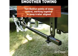 Curt Manufacturing Trutrack 2pt 5000lb-8000lb gtw 800lb tw weight distribution hitch w/2x sway contro | 17599