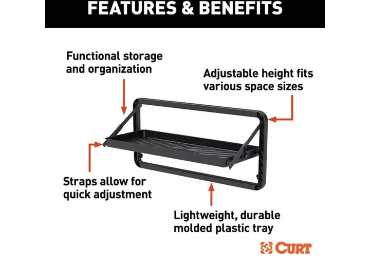 Curt Manufacturing Pakka cargo caddie seat back organizer tray 34in x 14in