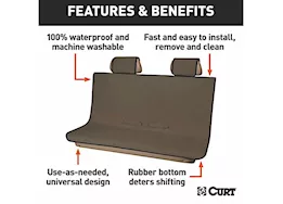 Curt Manufacturing Seat defender 58inx55in removable waterproof brown bench seat cover
