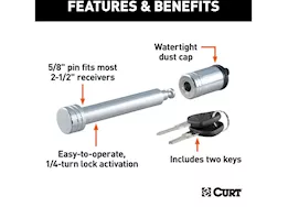 Curt Manufacturing Hitch & coupler lock set 2in/2-1/2in receivers 1-7/8in to 2-5/16in couplers