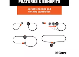 Curt Manufacturing Multi-use cable lock 6ft x 3/8in cable vinyl-coated braided steel