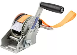 Curt Manufacturing Crank style winch w/15ft strap 900lb 6.5in handle