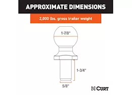 Curt Manufacturing 1-7/8 in atv tow ball - lawn tractor hitch ball 2,000lb chrome pkgd