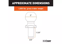 Curt Manufacturing 2 in atv tow ball - lawn tractor hitch ball 2,000lb chrome pkgd