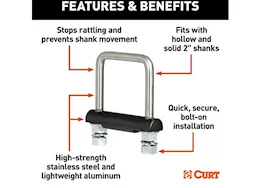 Curt Manufacturing Anti-rattle hitch clamp for 2in receiver hitches