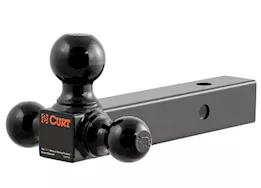 Curt Manufacturing Triple tow bar hollow shank for 2in receivers(1 7/8 in/2in/2 5/16in black balls)