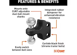 Curt Manufacturing Dual ball attachment for weight distribution shank