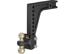 Curt Manufacturing Hd deep-drop adjustable hitch ball mount with dual ball, 2 1/2in shank, 20k