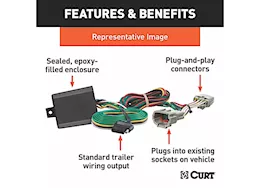 Curt Manufacturing 21-c f150 w/backup sensors(except w/led taillights) t-connector w/4way flat output