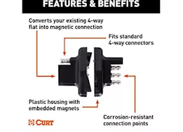 Curt Manufacturing 4-way flat magnetic connector adapter