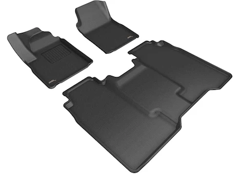 3D Mats 24-C SILVERADO EV CREW CAB KAGU FLOORLINER ROW 1 & 2 BLACK