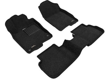 3D Mats 22-C CIVIC (W/ROW 2 USB CHARGING PORT) ELEGANT FLOORLINER ROW 1 & 2 BLACK