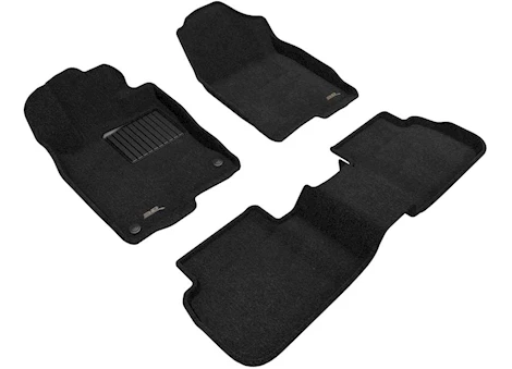 3D Mats 22-C CIVIC (W/O ROW 2 USB CHARGING PORT) ELEGANT FLOORLINER ROW 1 & 2 BLACK