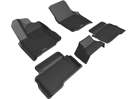 3D Mats 24-24 TACOMA HYBRID DOUBLE CAB KAGU FLOORLINER ROW 1 AND 2 BLACK