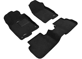 3D Mats 22-c civic (w/row 2 usb charging port) elegant floorliner row 1 & 2 black