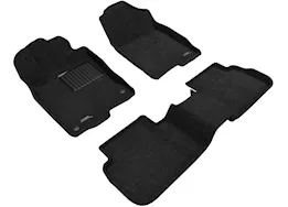 3D Mats 22-c civic (w/o row 2 usb charging port) elegant floorliner row 1 & 2 black