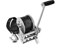 Draw-Tite Trailer winch single-speed 900lb capacity 12ft strap silver