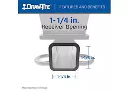 Draw-Tite 19-14 kia forte class i trailer hitch, 1-1/4 inch square receiver, black