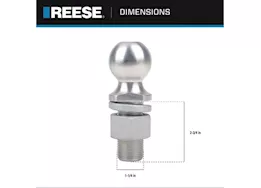 Draw-Tite 2in 8000lb hitch ball-1 1/4in shank-2 3/4in shank length