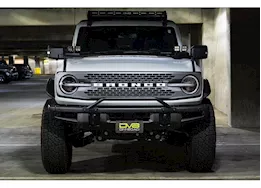 DV8 Offroad 21-c bronco with modular steel bumper center license plate relocation bracket