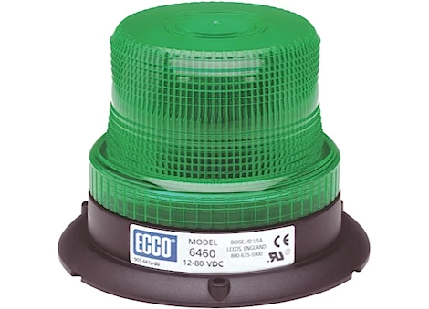Ecco Safety Group LED BEACON: LOW PROFILE, 12-80VDC, PULSE8 FLASH, GREEN