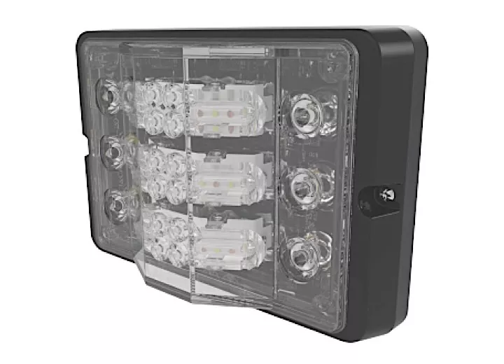 Ecco Safety Group Directional led: triple stack dual color center 180 degree warning white flood outer, amber/white