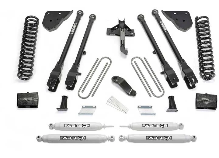 Fabtech 23-C FORD F450/F550 4WD DIESEL 6IN 4LINK SYS W/COILS & PERF SHKS