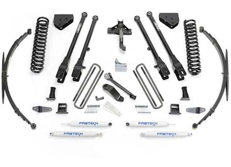 Fabtech 8IN 4LINK SYS W/COILS & RR LF SPRNGS & PERF SHKS 2008-16 FORD F250/350 4WD