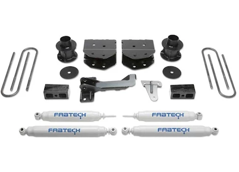 Fabtech 4IN BUDGET SYS W/PERF SHKS 2008-16 FORD F250/350/450 4WD 8 LUG