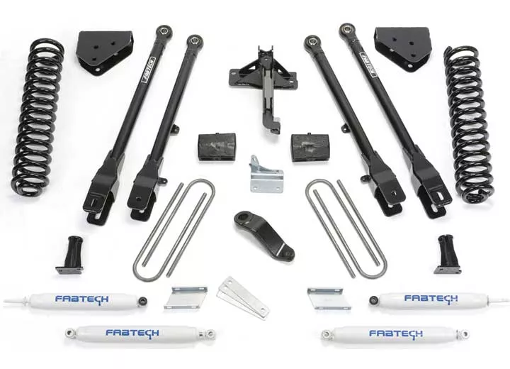 Fabtech 6in 4link sys w/coils & perf shks 2008-16 ford f350/450 4wd 8 lug