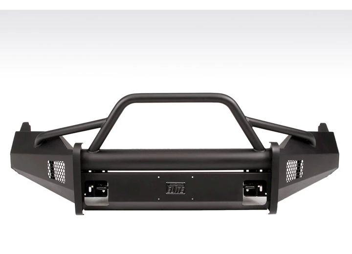 Fab Fours Black Steel Elite Front Bumper w/ Pre-Runner Guard Main Image