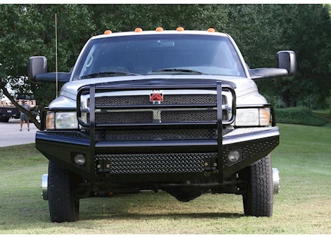 Fab Four's Black Steel Front Bumper w/Full Guard and Tow Hooks Main Image