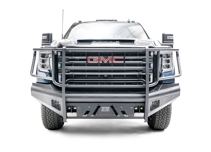 Fab Fours Inc. 20-c sierra 2500/3500 black steel elite front bumper w/ full grill guard Main Image