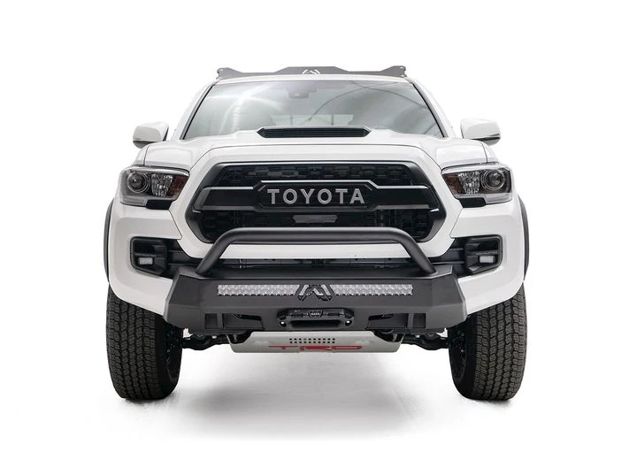 Fab Fours Inc. 16-c tacoma winch mount low pre-runner guard matte black(sensors must be inside grille emblem) Main Image