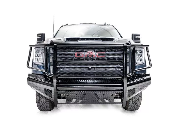 Fab Fours Inc. 20-c sierra 2500/3500 black steel front bumper w/ full grill guard