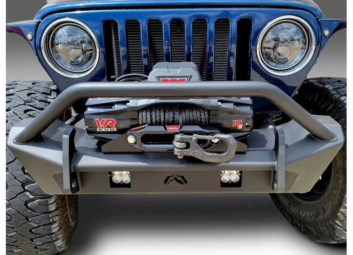 Fab Fours Inc. 97-06 wrangler premium stubby front bumper with pre-runer