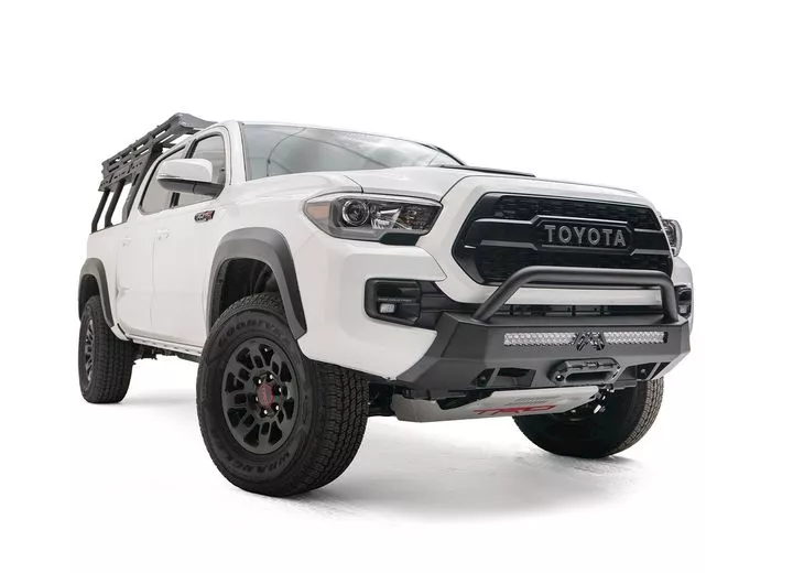 Fab Fours Inc. 16-c tacoma winch mount low pre-runner guard matte black(sensors must be inside grille emblem)