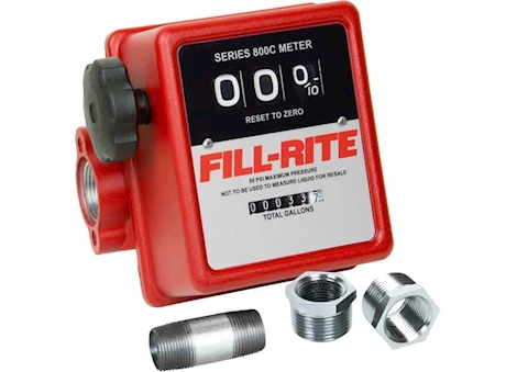 Fill-Rite 5-20 GPM 3-DIGIT MECHANICAL FUEL TRANSFER METER L/R FLOW, 1IN NPT, GALLONS