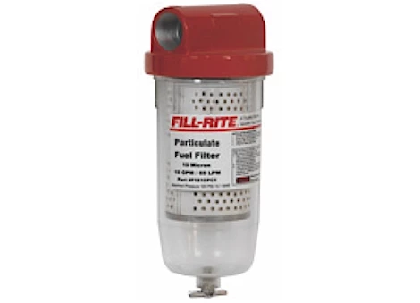 Fill-Rite 10 micron particulate filter, 1in - 12 unf, 18 gpm, clear bowl Main Image