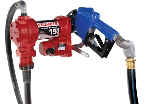 Fill-Rite 12V DC 15 GPM FUEL TRANSFER PUMP WITH AUTOMATIC ARCTIC NOZZLE