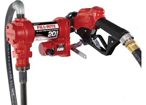 Fill-Rite 12V DC 20 GPM FUEL TRANSFER PUMP WITH AUTOMATIC NOZZLE DIESEL