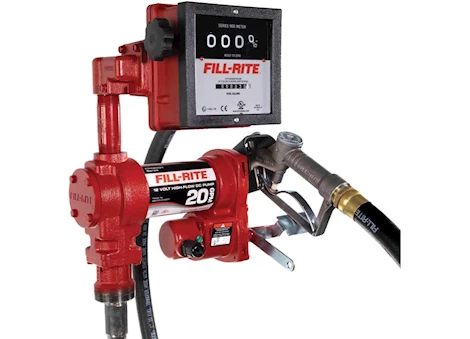 Fill-Rite 12V DC 20 GPM FUEL TRANSFER PUMP WITH MECHANICAL METER & MANUAL NOZZLE