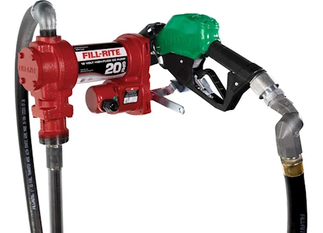 Fill-Rite 12V DC 20 GPM FUEL TRANSFER PUMP WITH AUTOMATIC NOZZLE & SWIVEL DIESEL