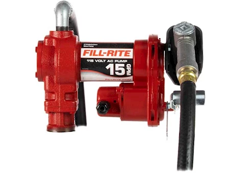 Fill-Rite 15 GPM, 115V AC 60 HZ PUMP, 3/4IN X 12FT HOSE, 3/4IN MANUAL NOZZLE, TELESCOPING STEEL SUCTION PIPE