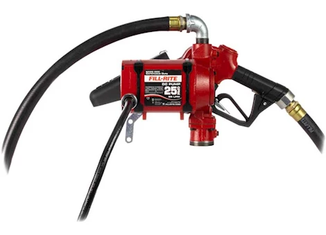 Fill-Rite 25 GPM, 12-24V DC ULTRA HIGH FLOW PUMP, 1IN X 18FT HOSE, ULTRA HIGH FLOW AUTOMATIC NOZZLE.