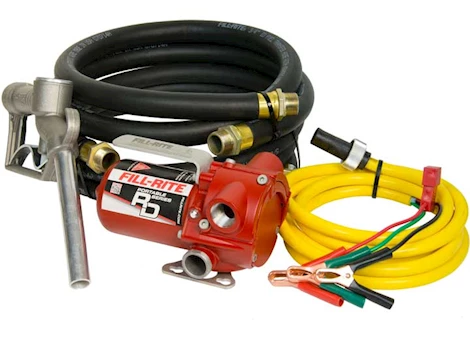 Fill-Rite 12 vdc 8 gpm pump,10ft quick-connect power cable,6ft suction hose,8ft discharge hose, manual nozzle Main Image