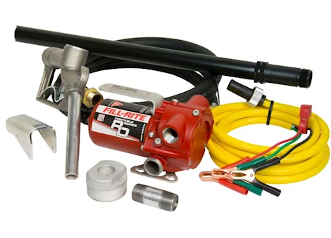 Fill-Rite 12 vdc 8 gpm pump,10ft quick-connect,23-40.5in suction hose,8ft discharge/man nozzle/bung mount Main Image