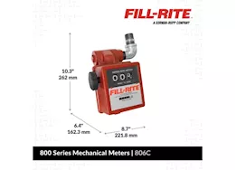 Fill-Rite 5-20 gpm 3-digit mechanical fuel transfer meter t/b flow w/ fittings, 1in npt, g